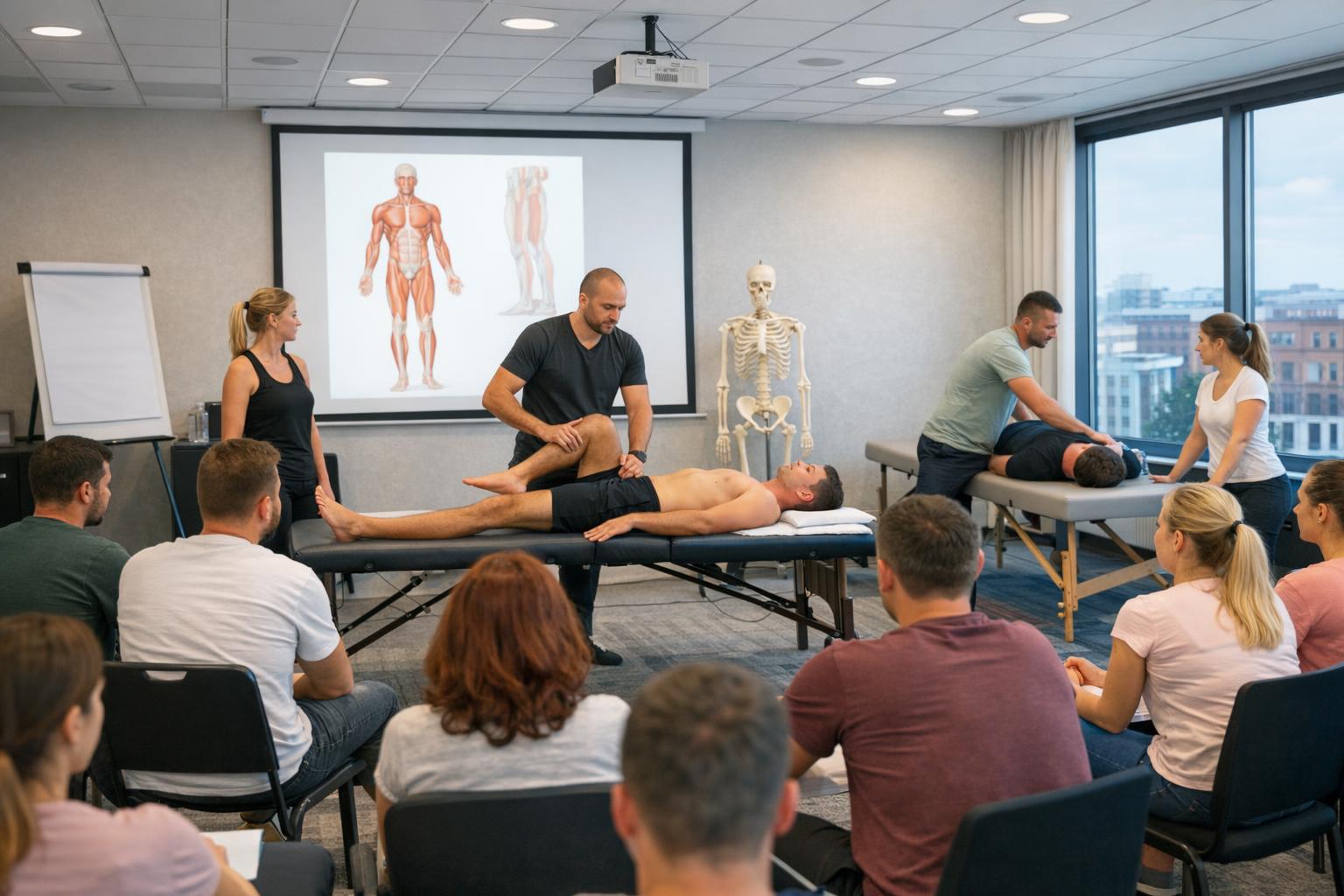 Sala szkoleniowa podczas warsztatów fizjoterapeutycznych w Poznaniu